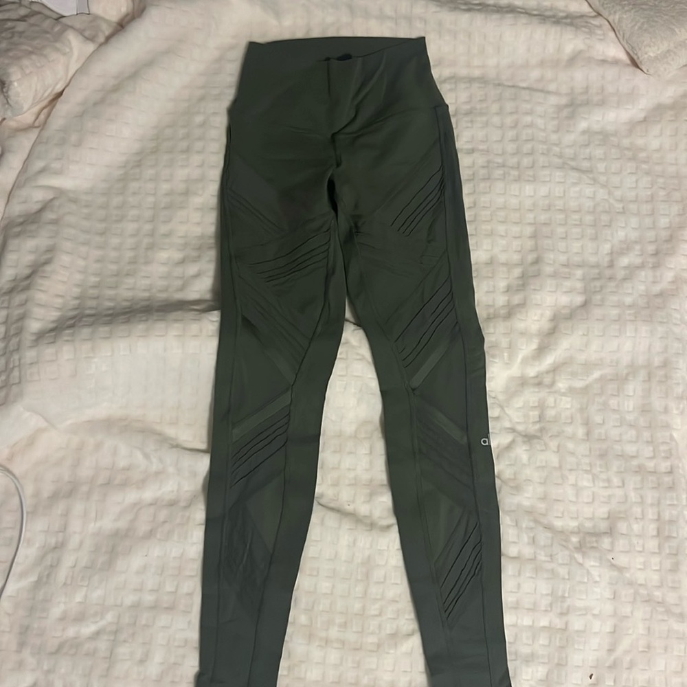 All green yoga leggings